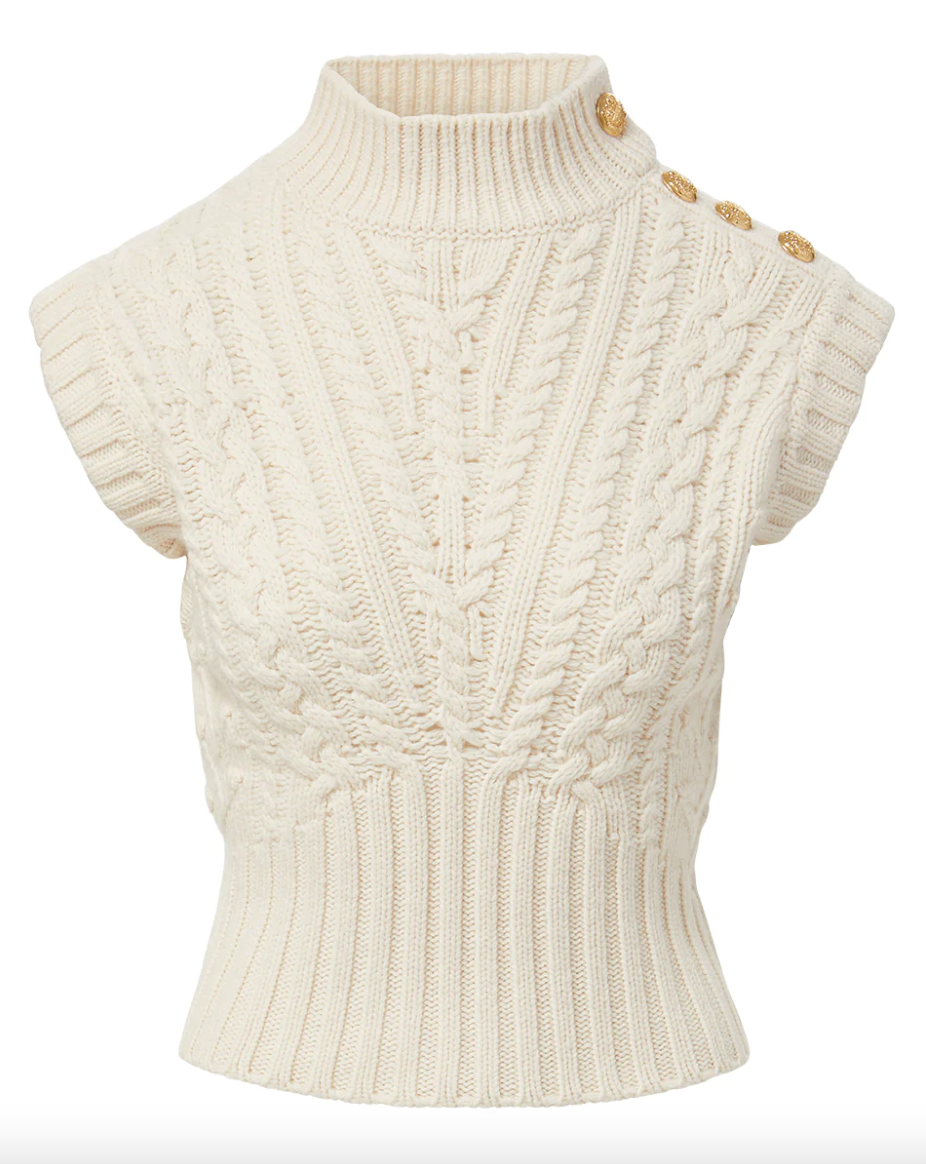 Holton Knit Vest-Off White