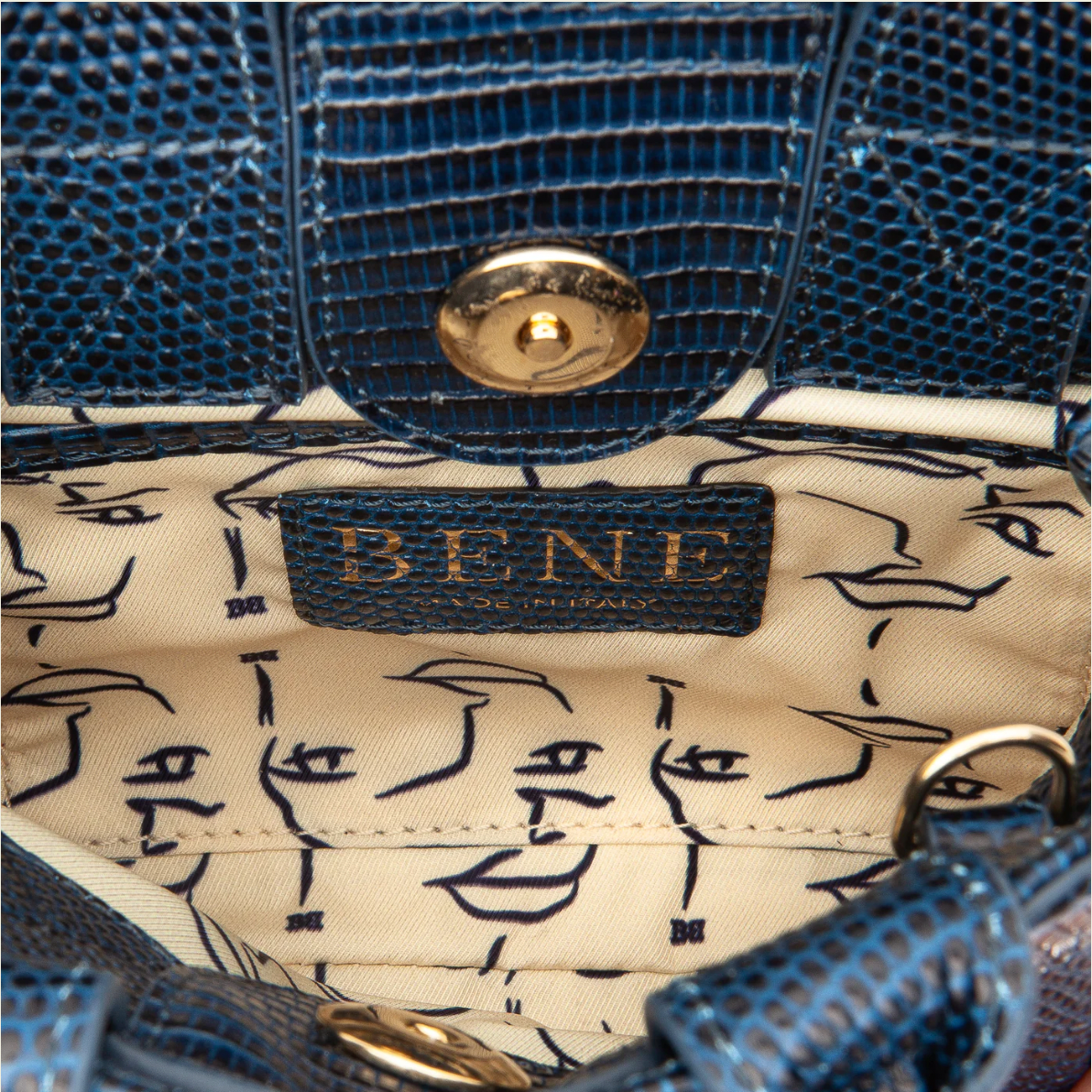 Mini Nott Bag - Navy Lizard