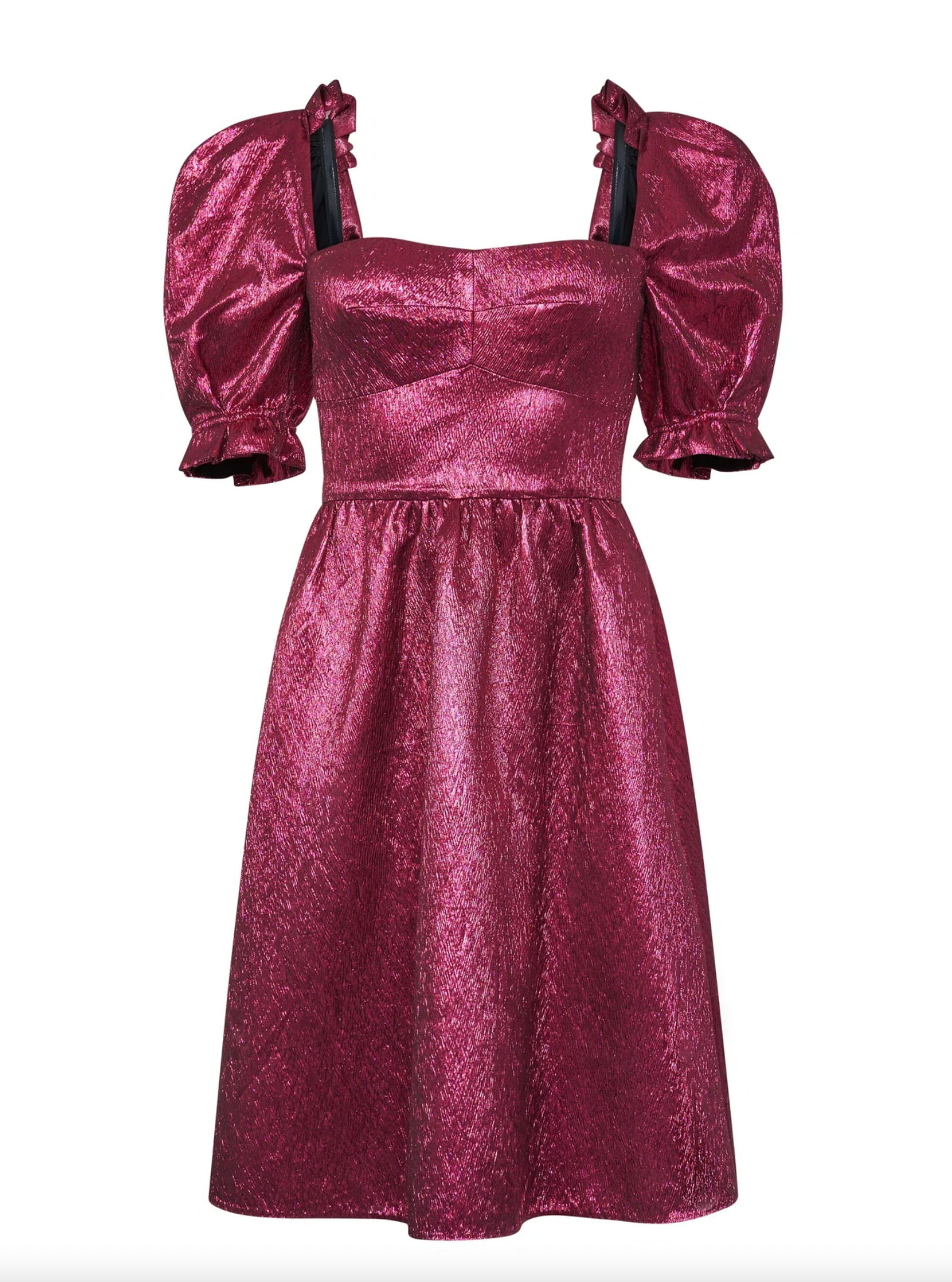 Rachel D Knee Dress-Metallic Pink