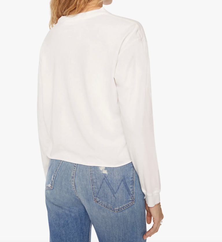 The L/S Slouchy Cut Off - Bright White