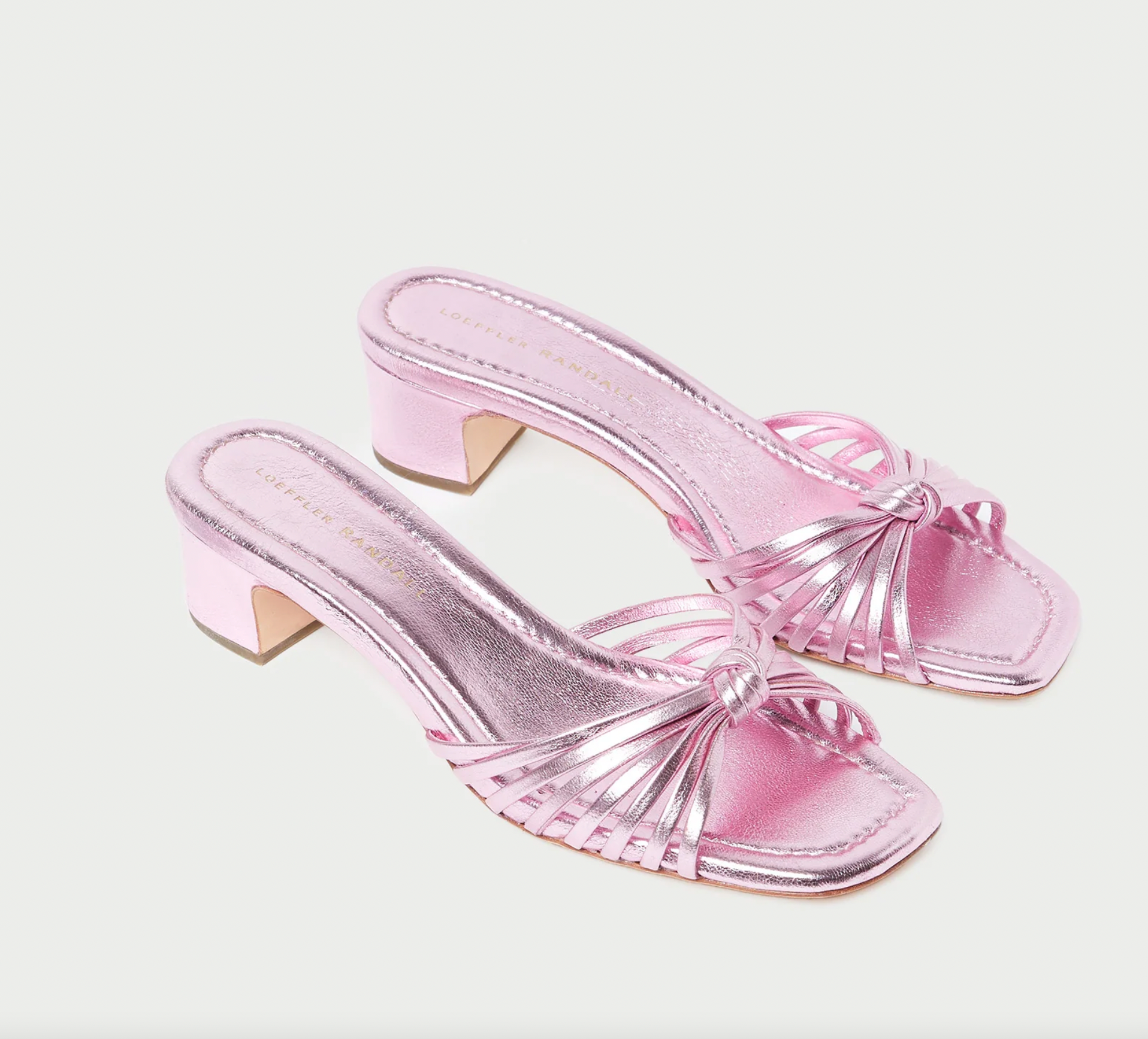 Hazel Knot Mid-Heel Mule Sandal - Pink