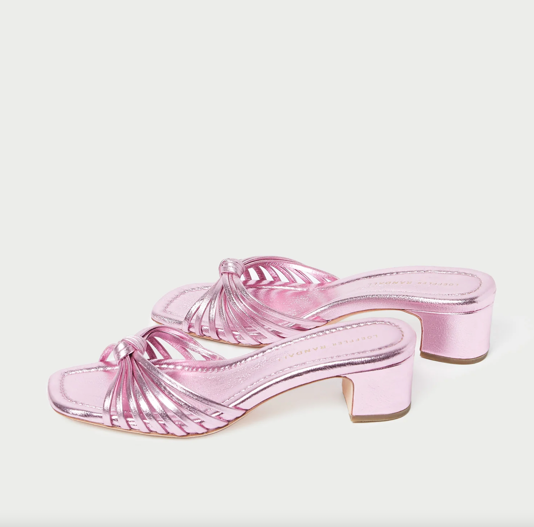 Hazel Knot Mid-Heel Mule Sandal - Pink