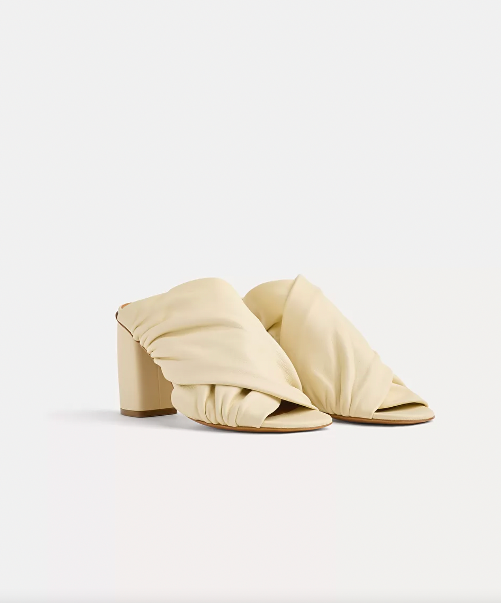 Nappa Leather Heeled Sandals - Ivory