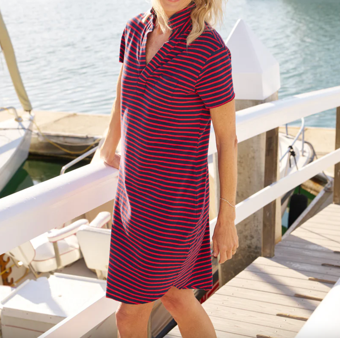 Lauren Polo Dress - British Royal Navy & Red