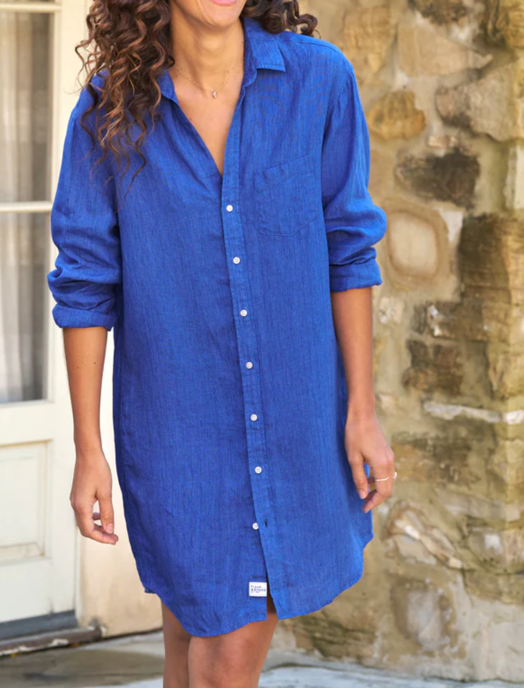 Mary - Solid Bright Blue Linen