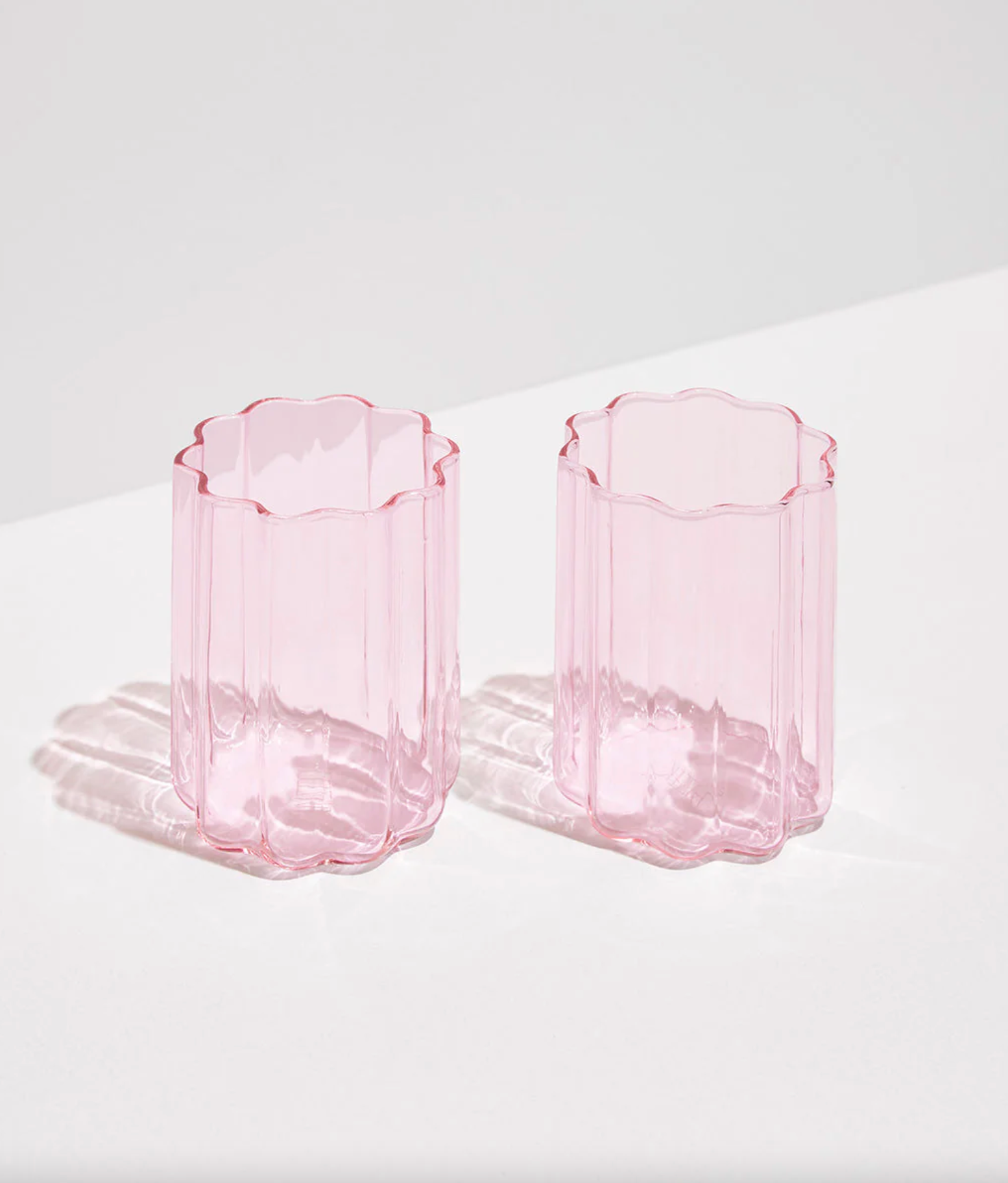 Wave Glass - Set of 2 - Pink