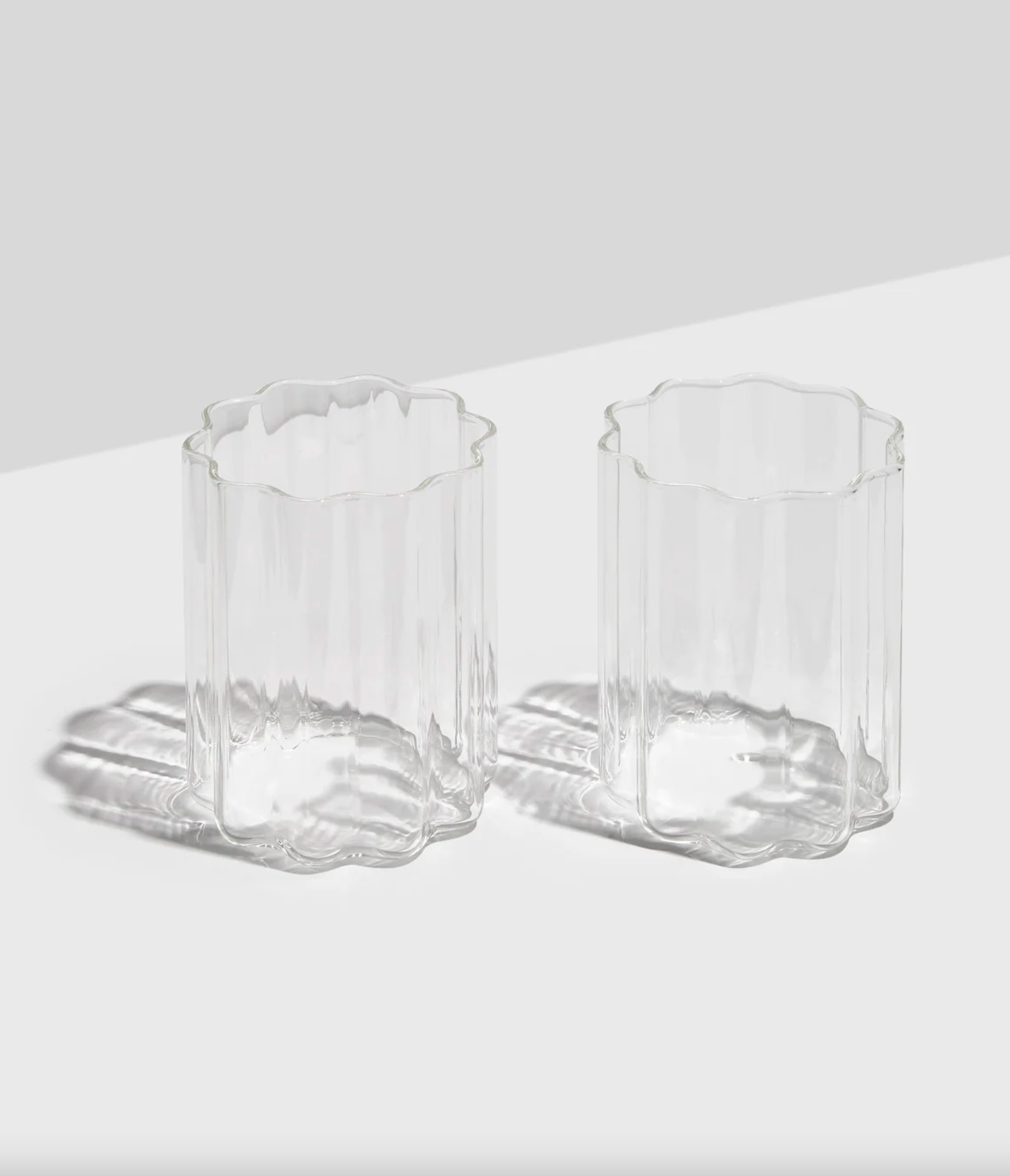 Wave Glass - Set of 2 - Clear