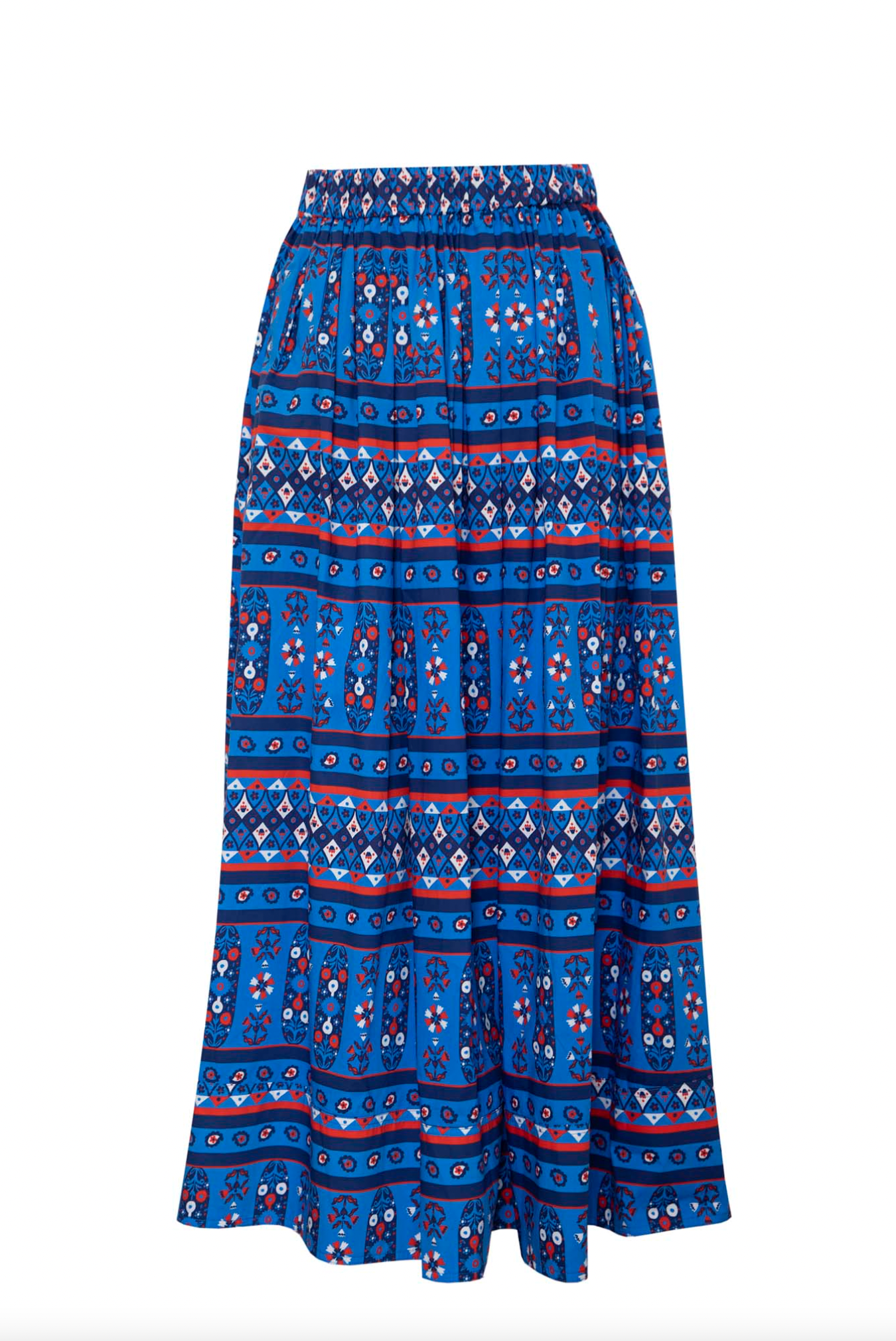 Tatum Skirt - Blue Block Print