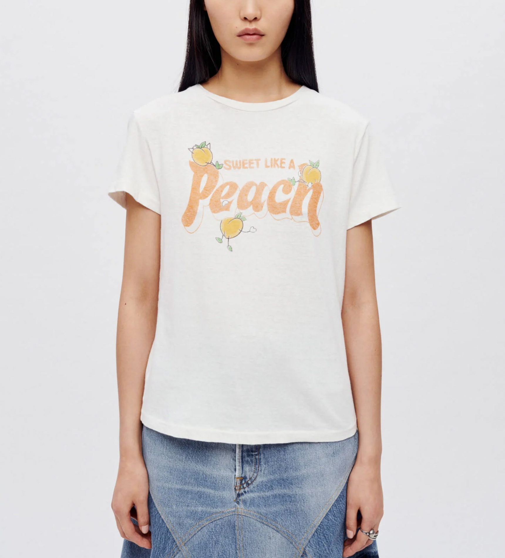 Classic Tee Peach - Vintage White