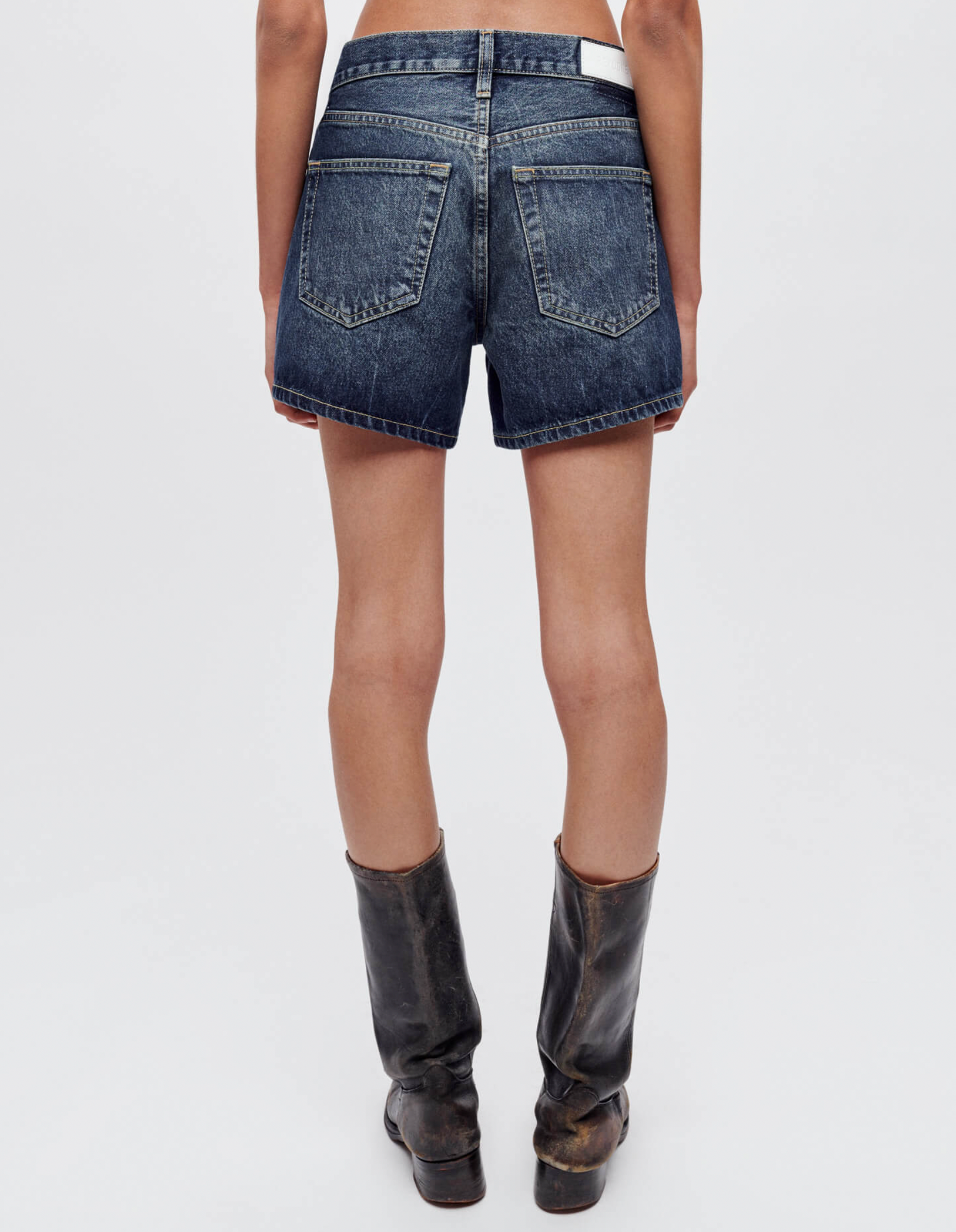 Mid Rise Boy Short - Whiskey Indigo