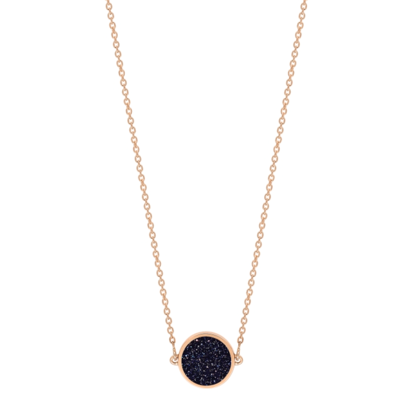 Mini Ever Midnight Blue Sandstone Disc Necklace