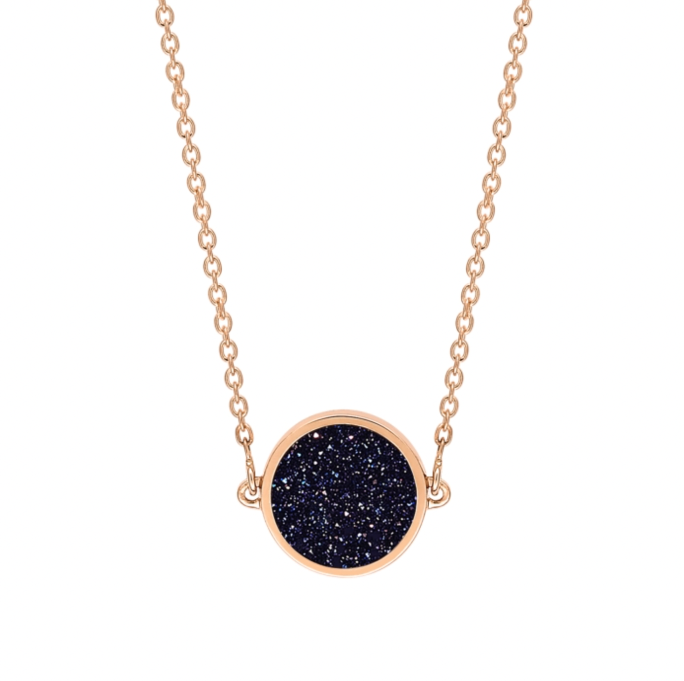 Mini Ever Midnight Blue Sandstone Disc Necklace