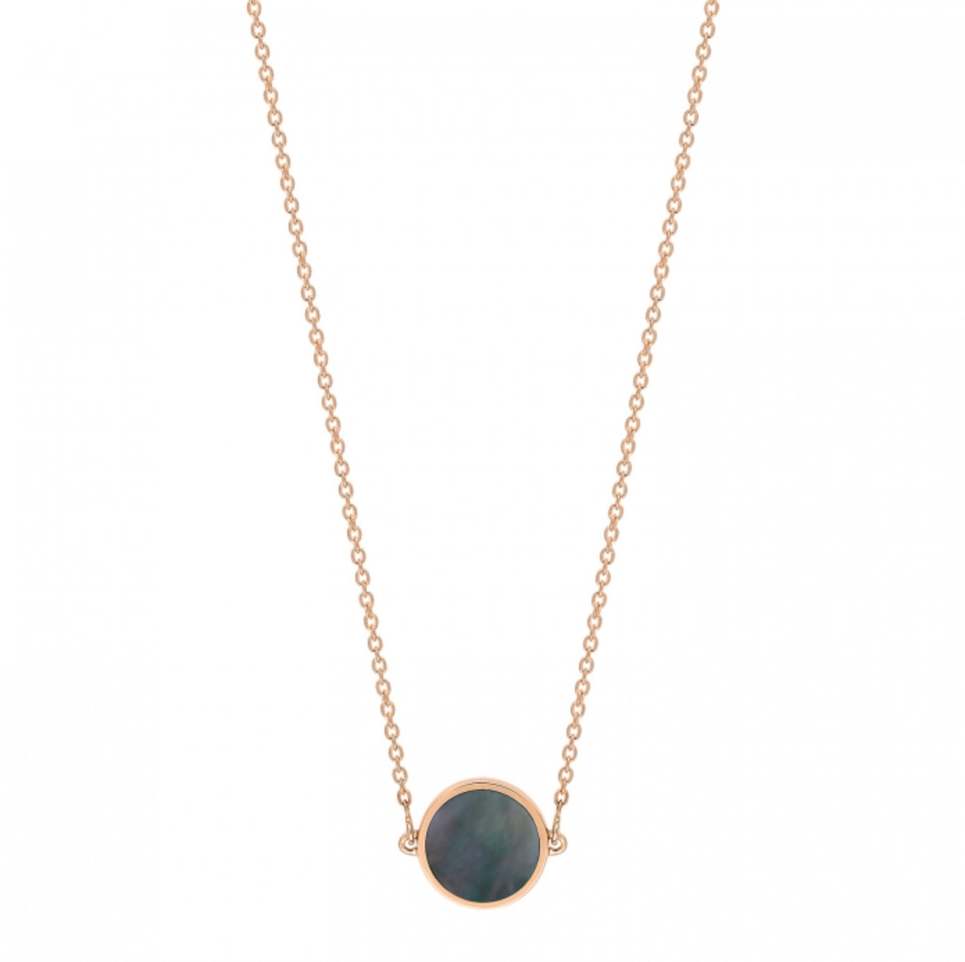 Mini Ever Black Mother of Pearl Disc Necklace