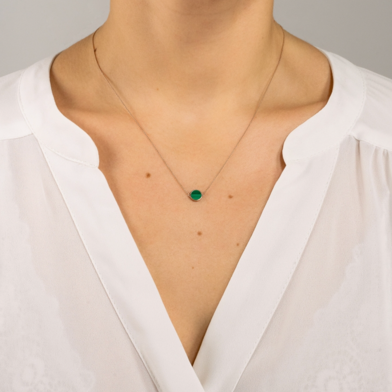 Mini Ever Malachite Disc Necklace