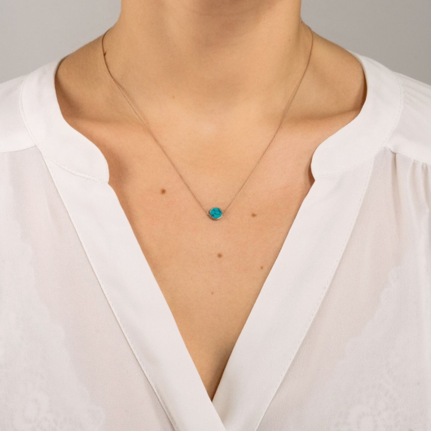 Mini Ever Turquoise Disc Necklace