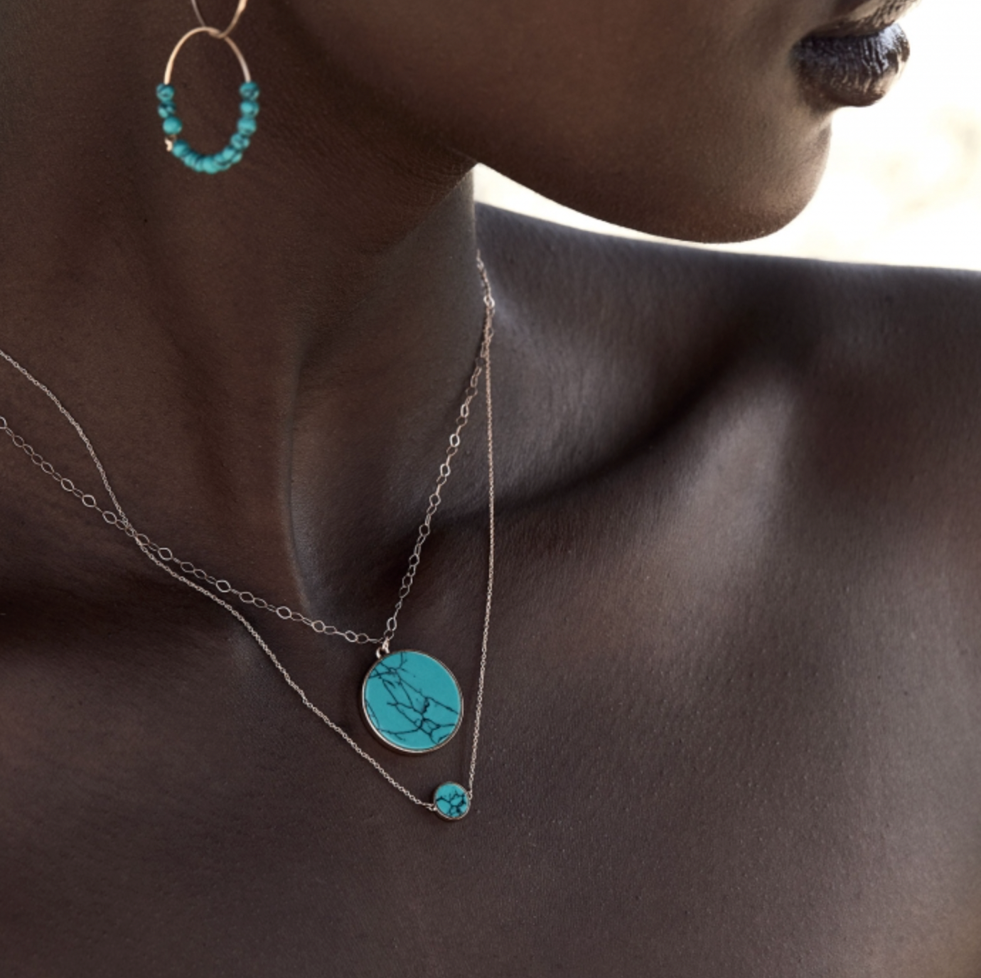 Mini Ever Turquoise Disc Necklace