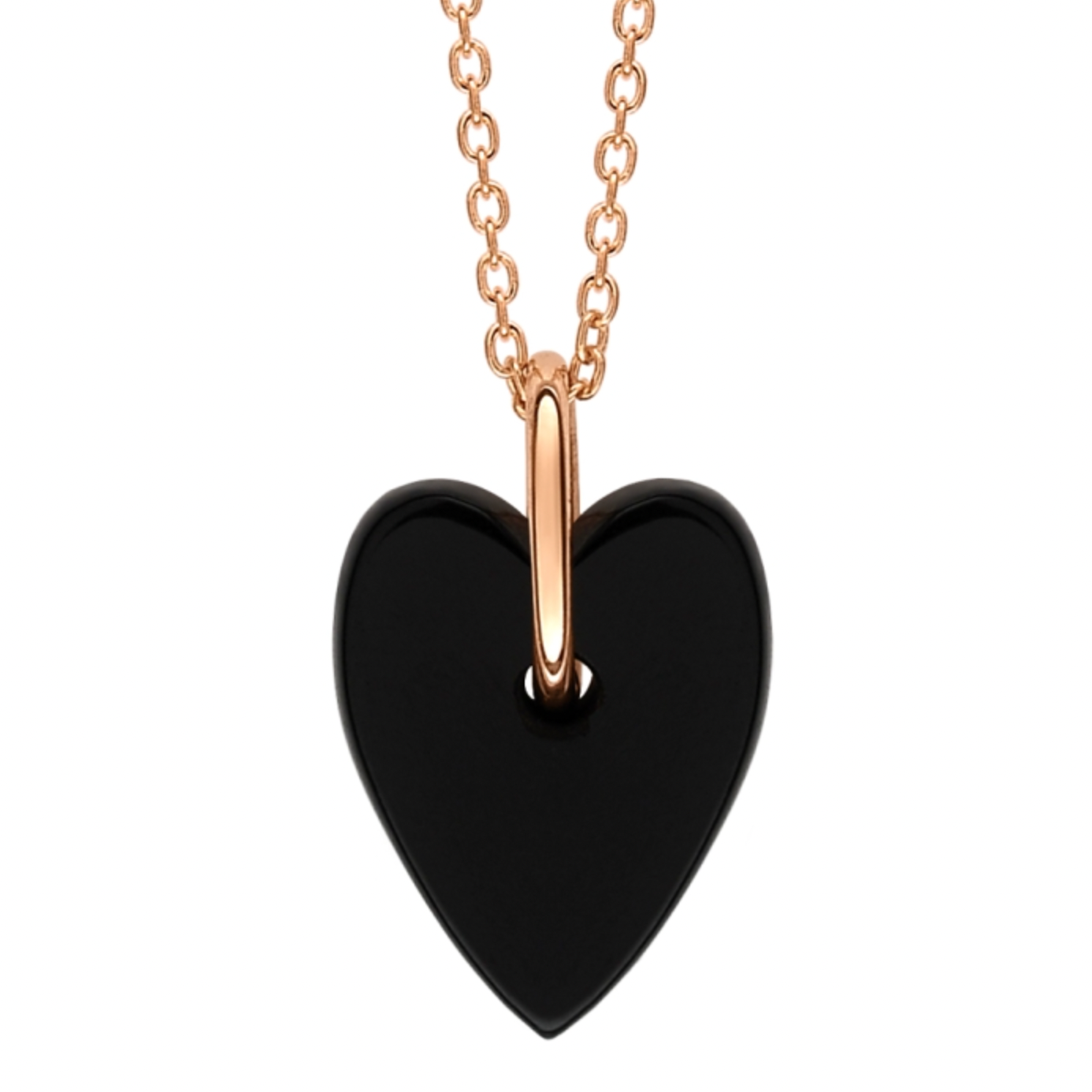 Angele Mini Onyx Heart on Chain