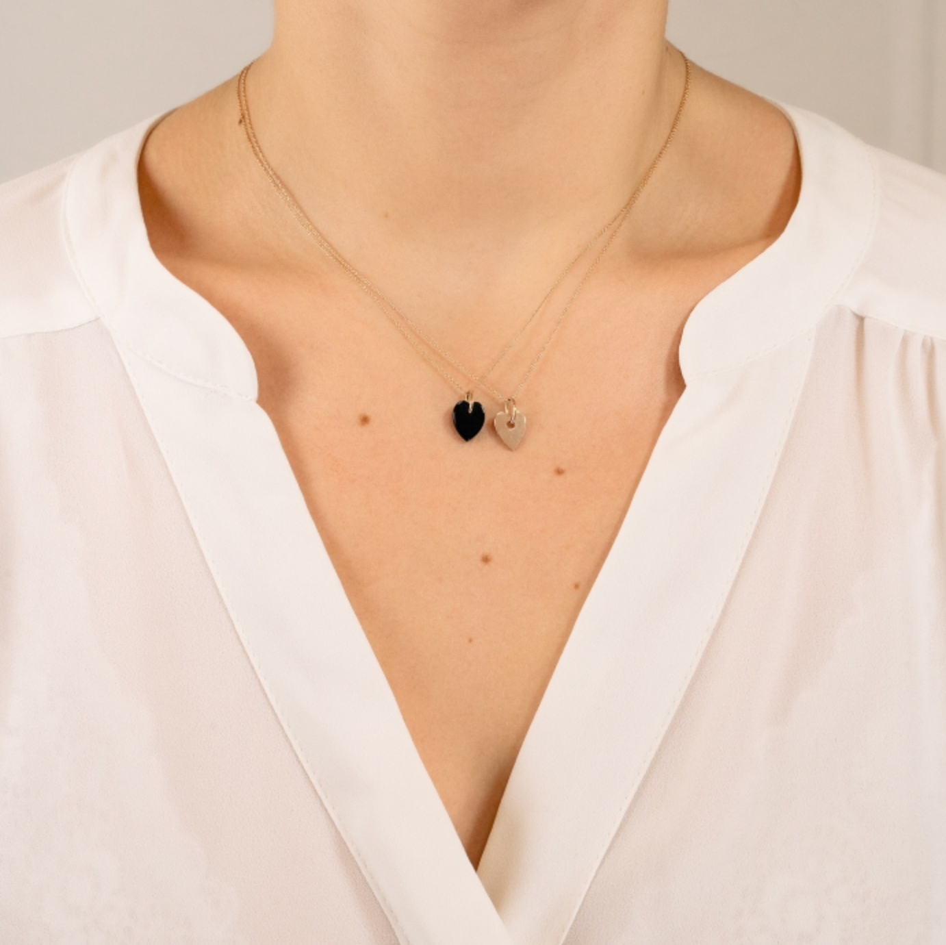 Angele Mini Onyx Heart on Chain