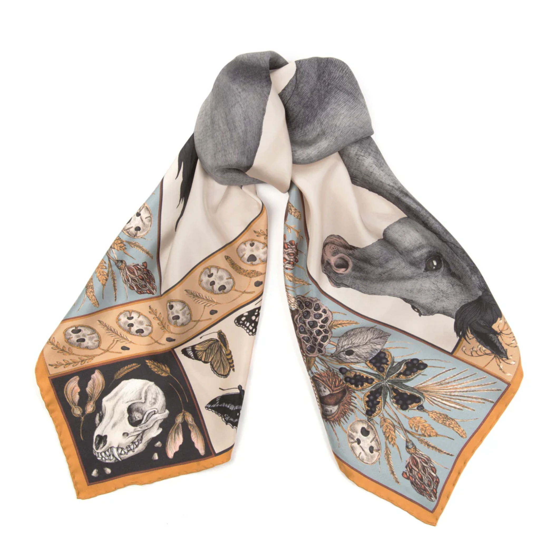 90x90 Medium Silk Scarf-Texas Stallion-Dusk