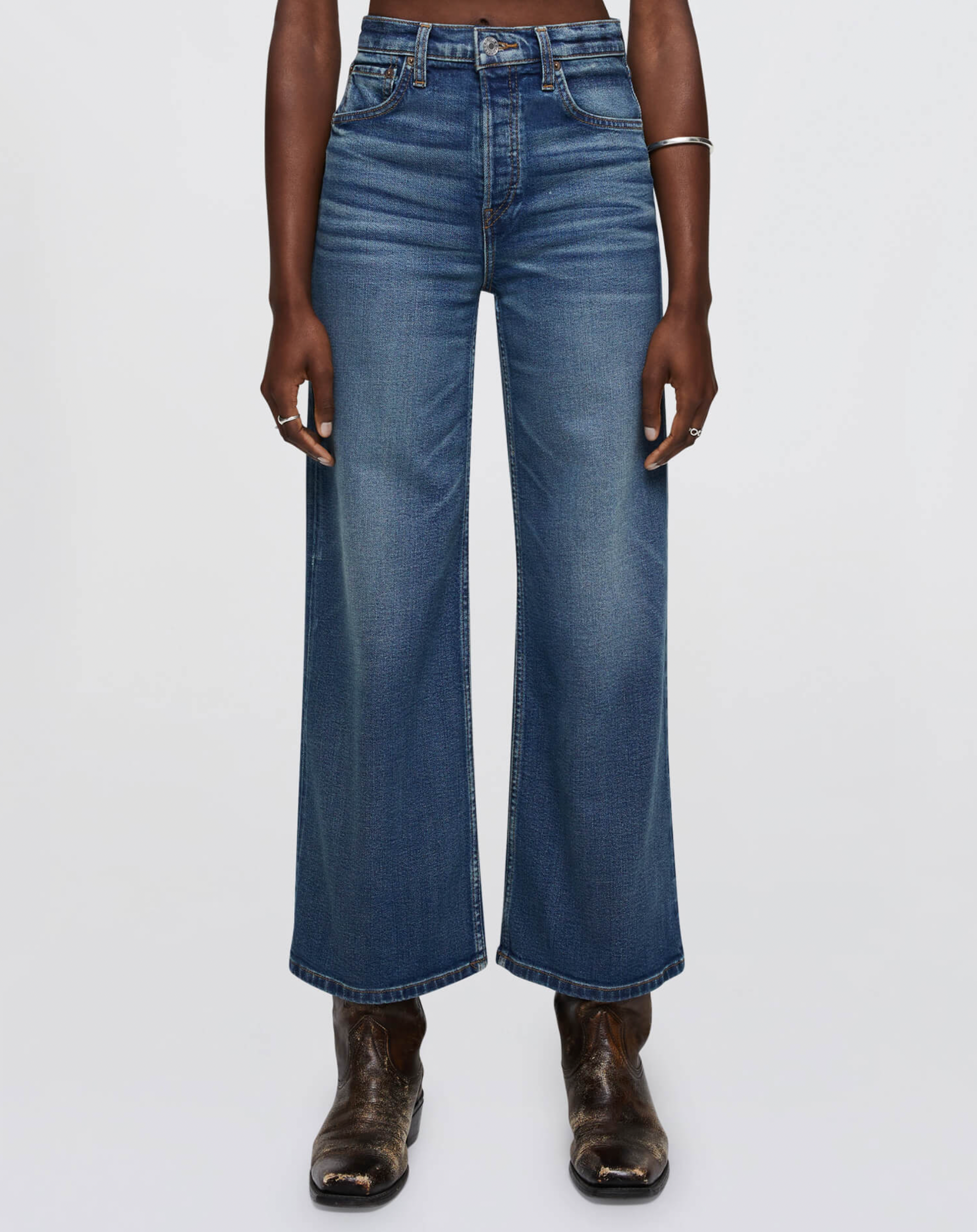 High Rise Wide Leg Crop - Crafted Indigo