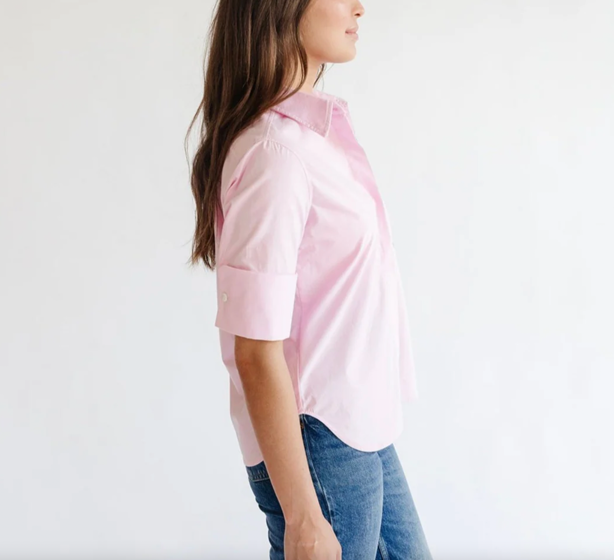 Alexa Top - Pink Shirting