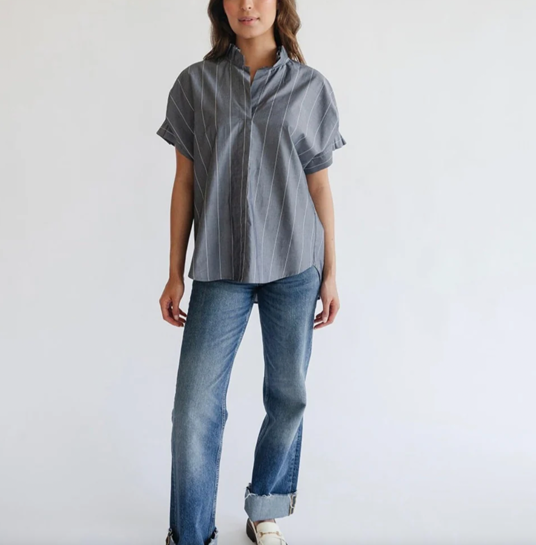 Renea Top - Metal Stripe