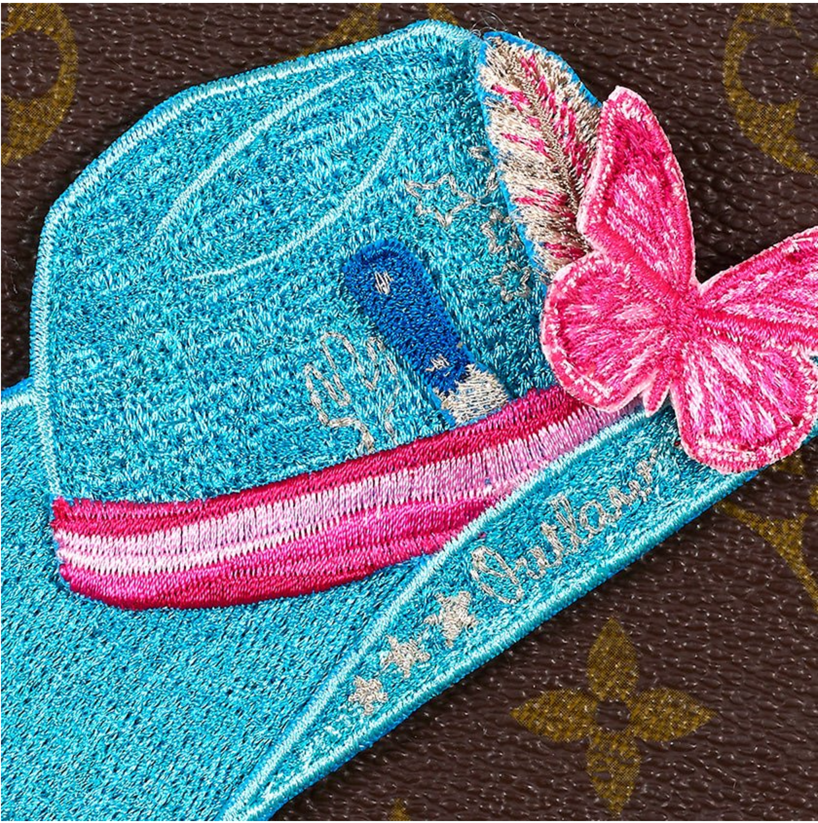 Petite Classic Louis Vuitton Print Blue Aspen Hat (SWP60)