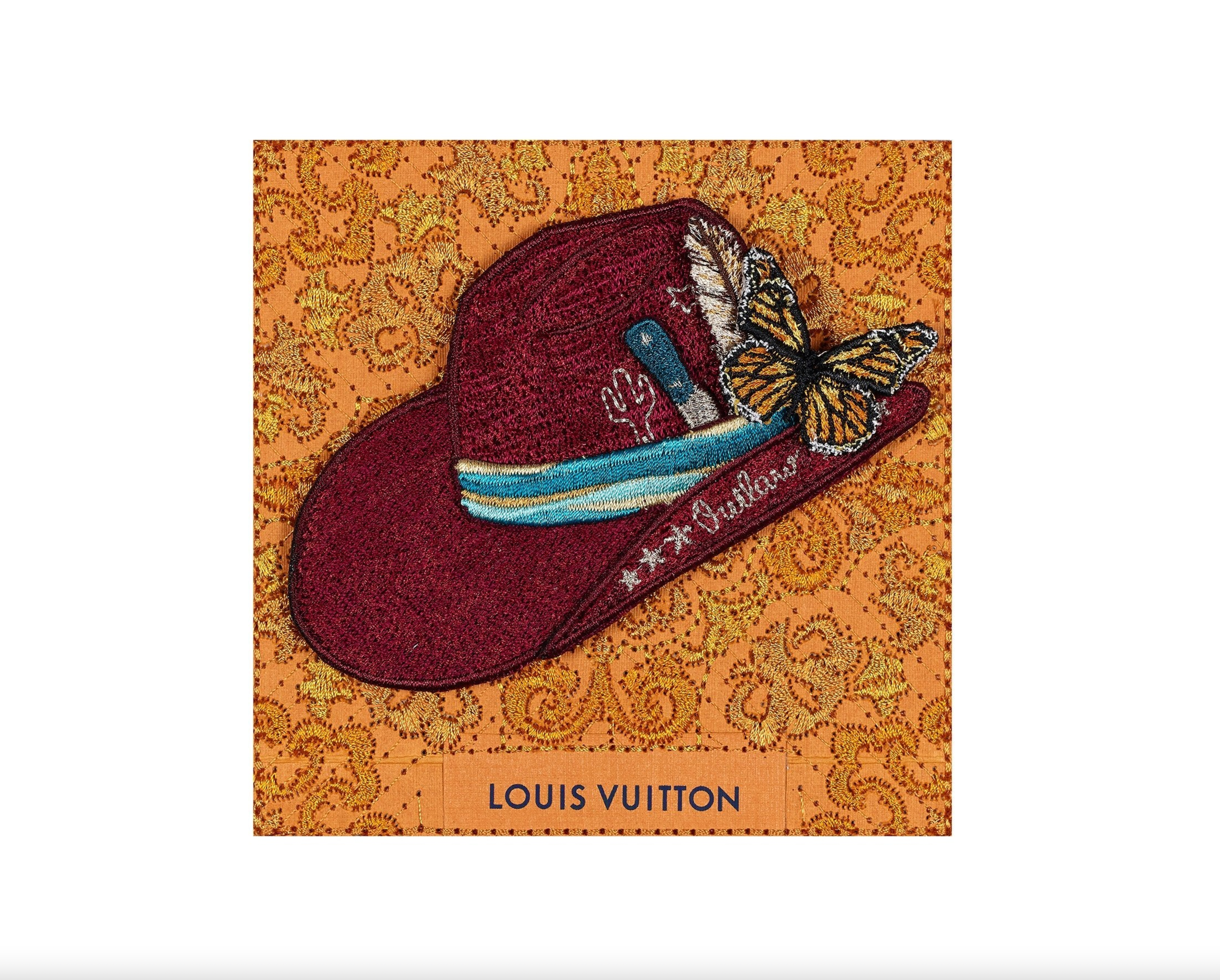 Petite Orange Louis Vuitton Maroon Aspen Hat (SWP65)