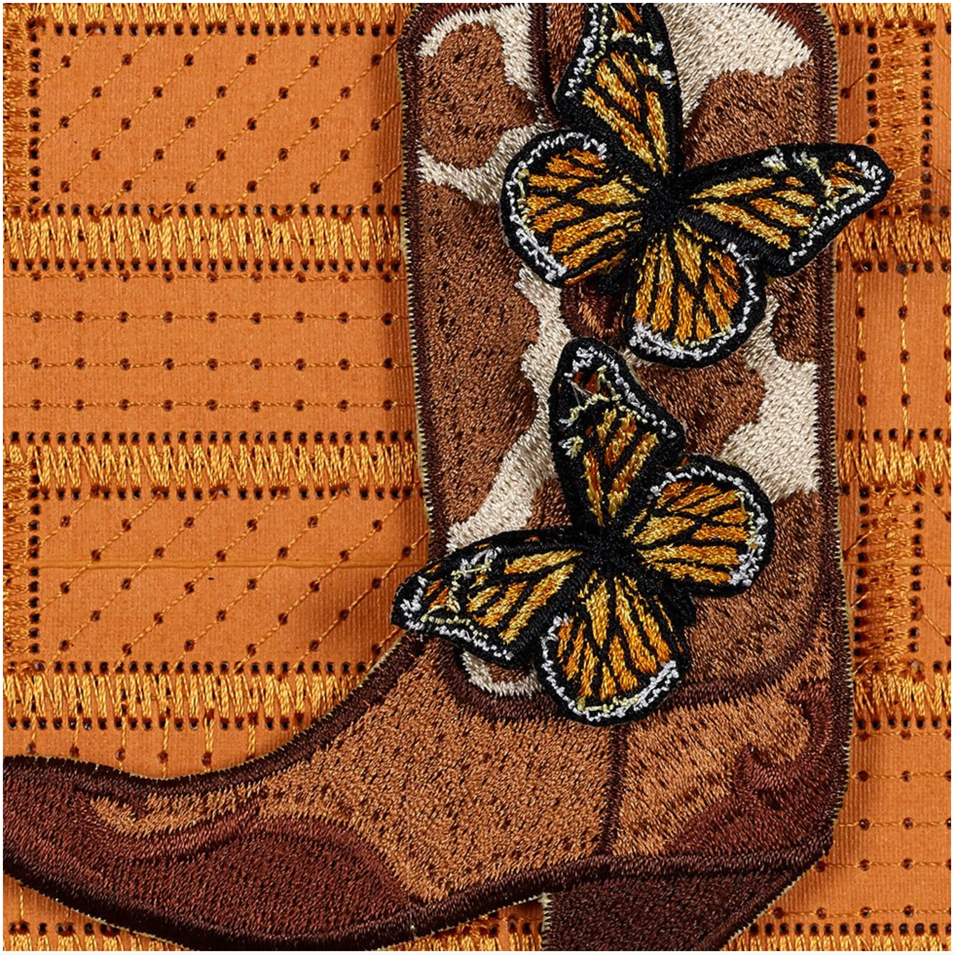 Petite Orange Louis Vuitton Cowboy Boot & Butterflies (SWP48)