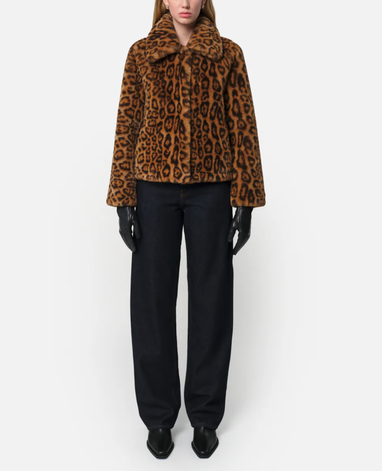 Elis Leopard Short Coat - Leopard