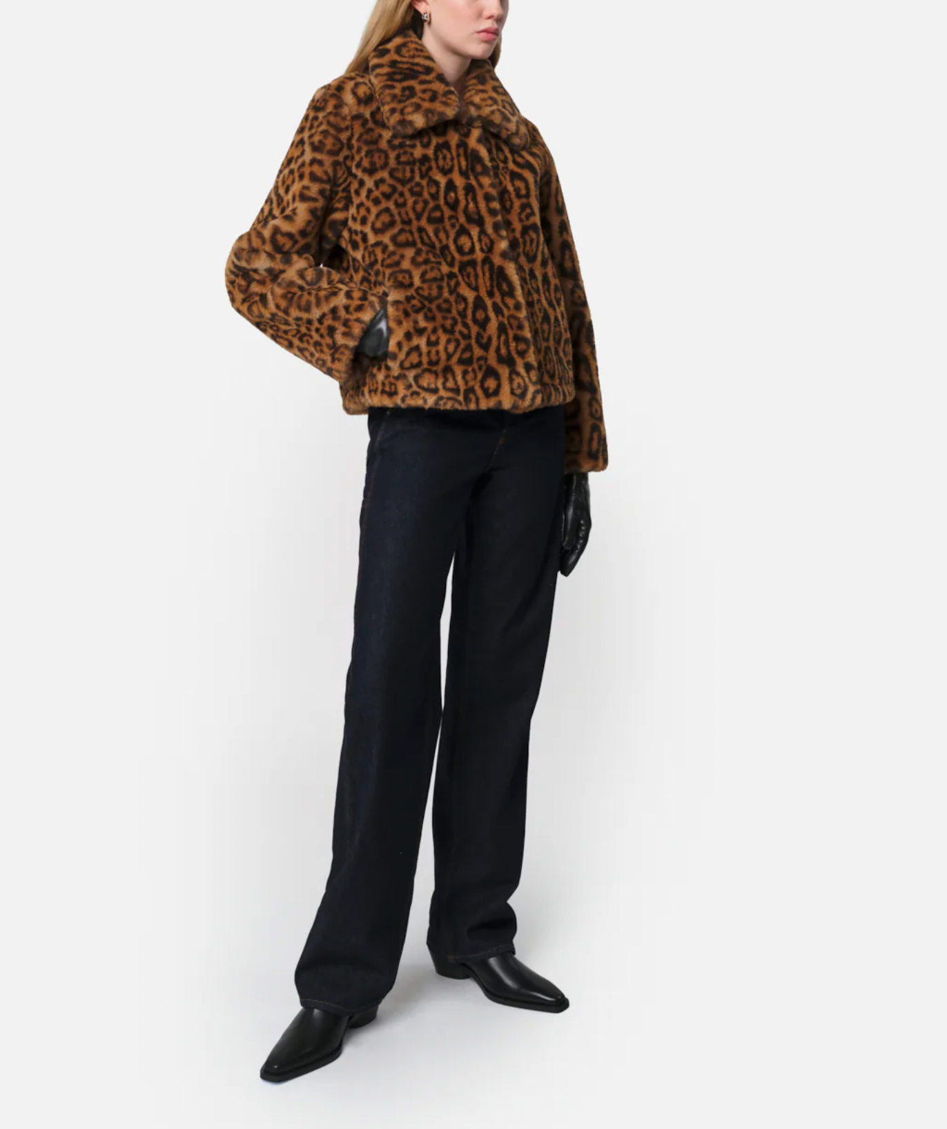 Elis Leopard Short Coat - Leopard