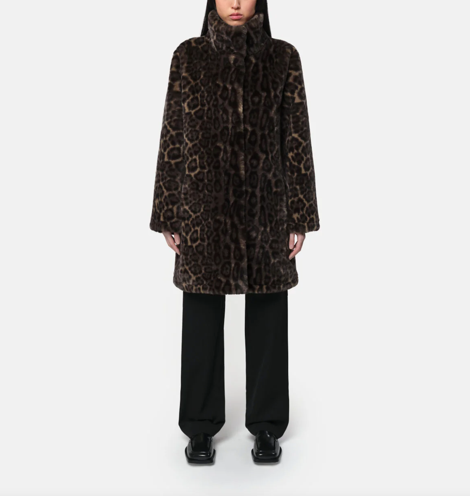 Blair Leopard Mid-Length Coat - Dark Leopard