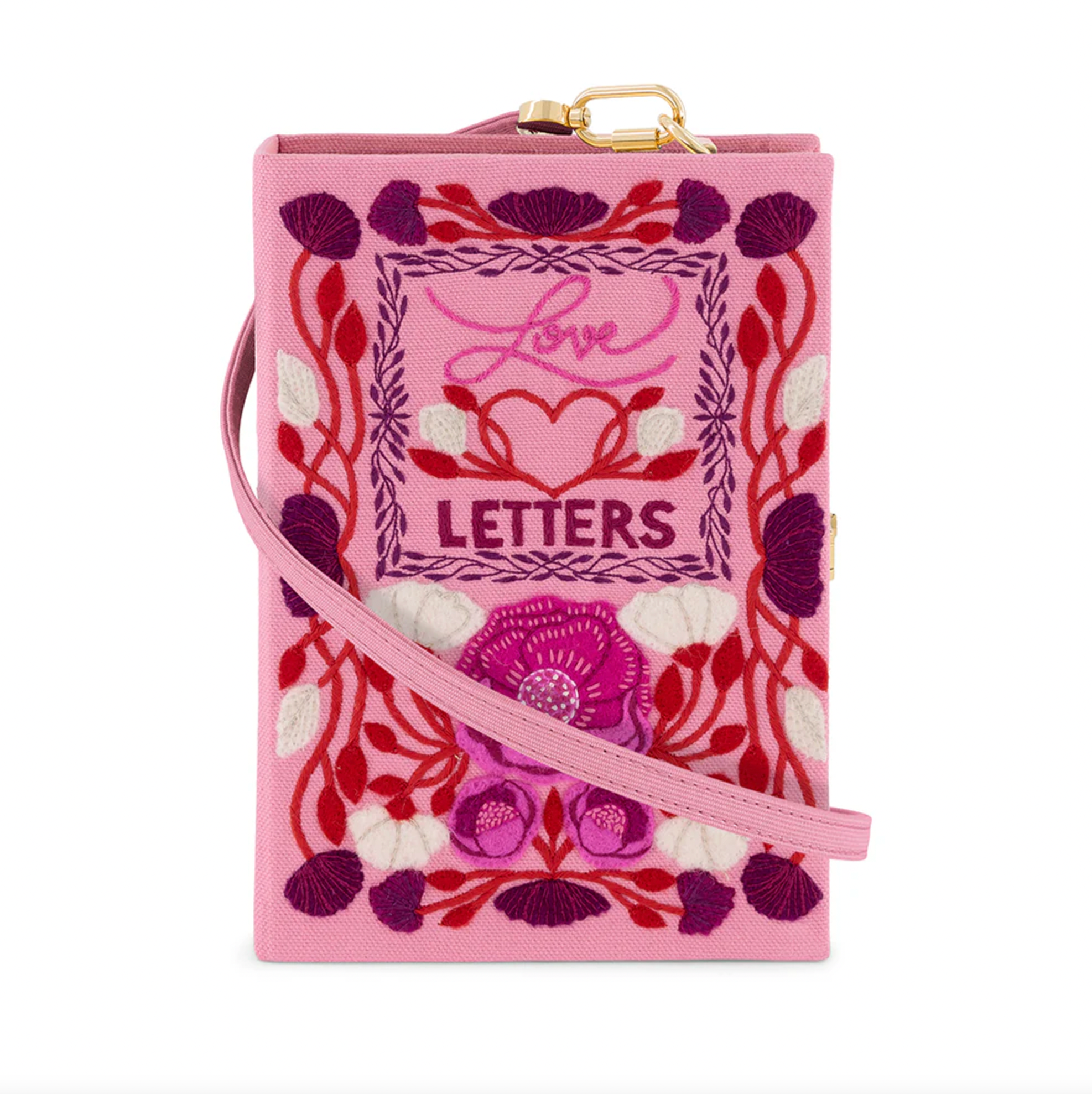 Love Letters Box Book Clutch w/ Strap - Carnation