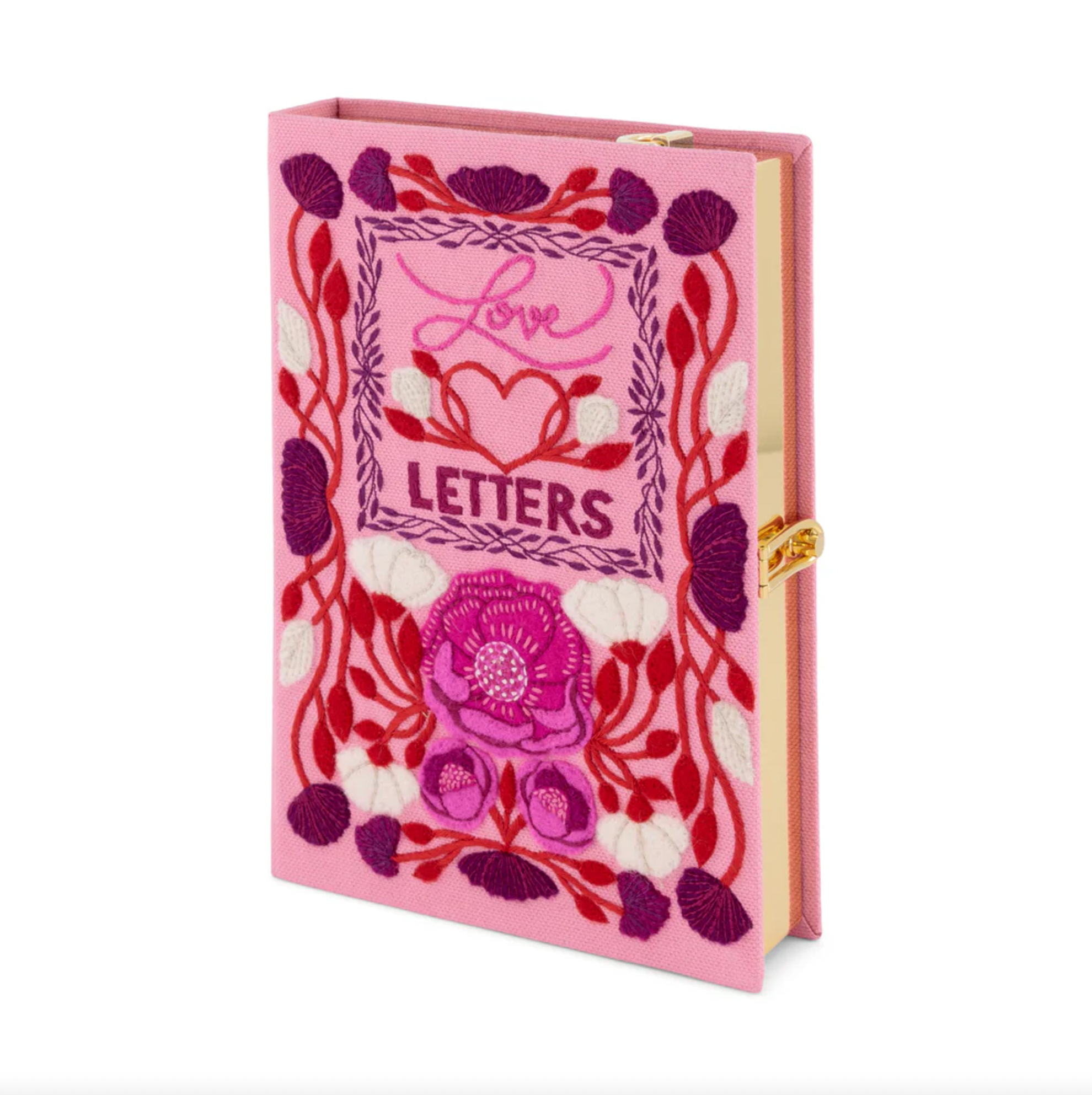 Love Letters Box Book Clutch w/ Strap - Carnation