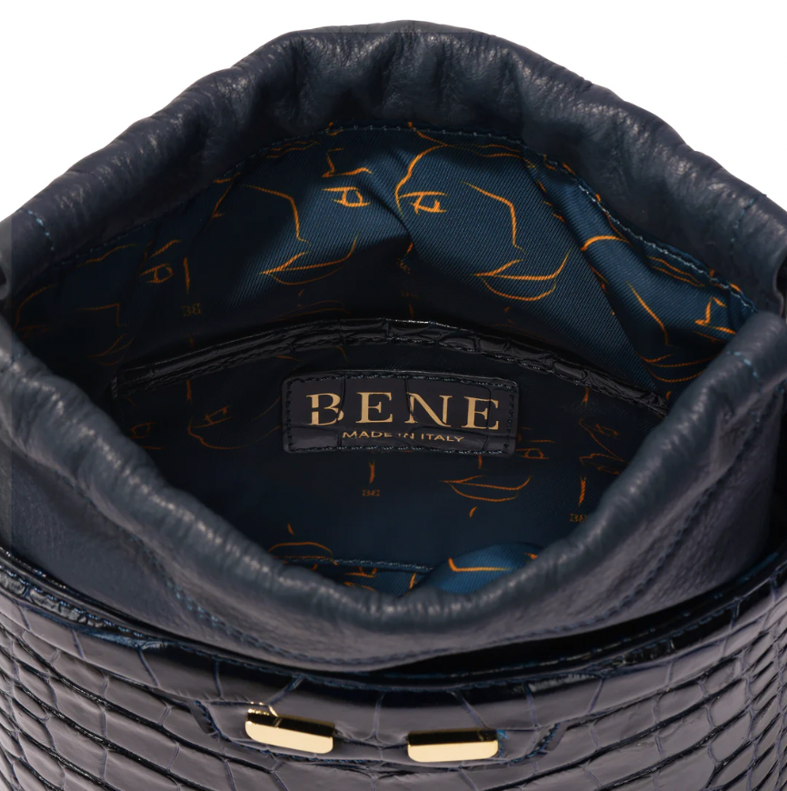 Byrd Bucket Bag - Navy Croc