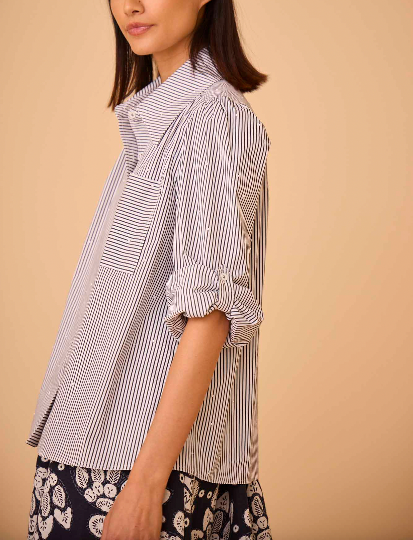 Jade Shirt - Embellished Croquet Stripe