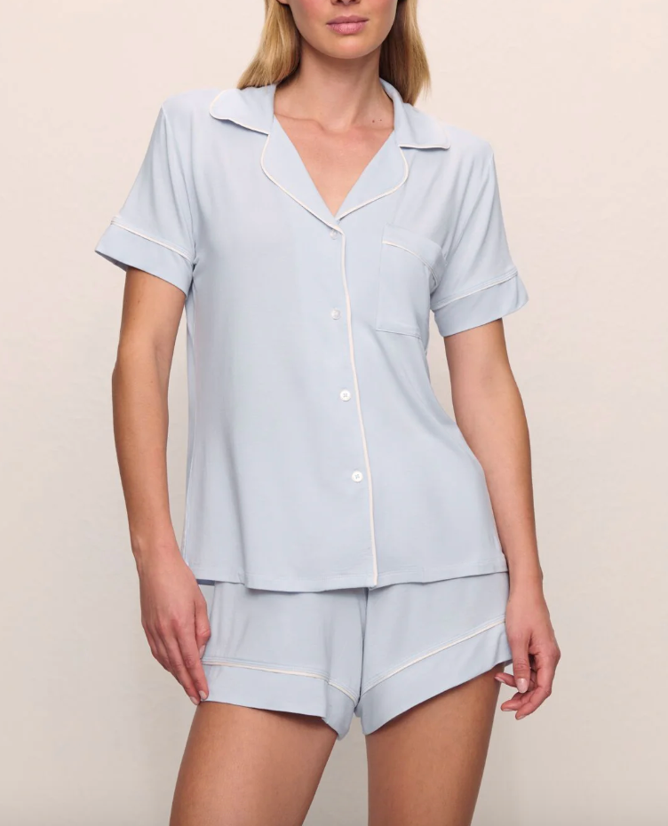 Gisele Short Set - Ice Blue/Ivory