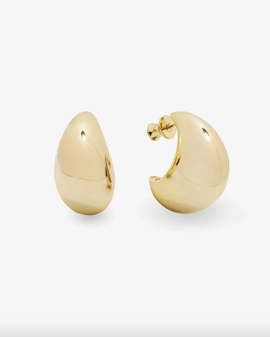 "She's So Smooth" Teardrop Hoops - Gold