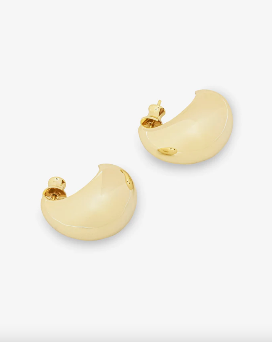 "She's So Smooth" Teardrop Hoops - Gold