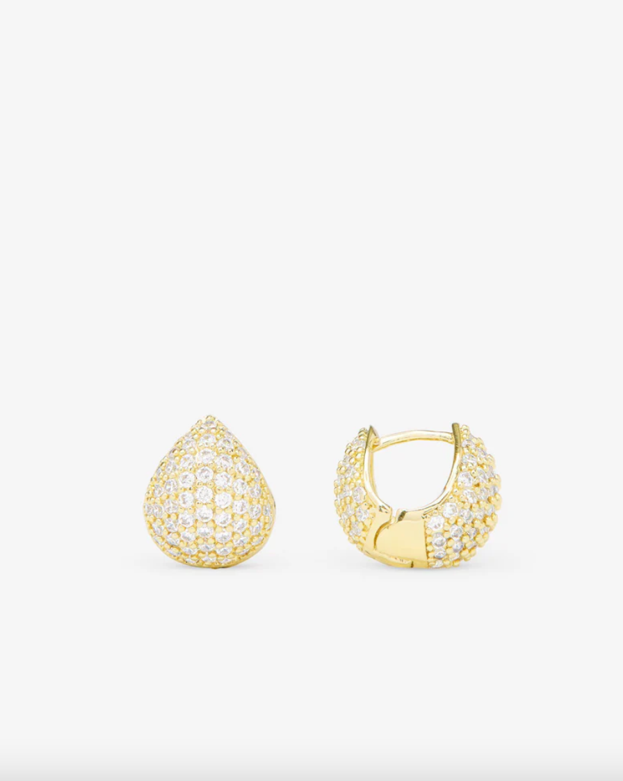 Lil Norah Pave Earrings - Gold
