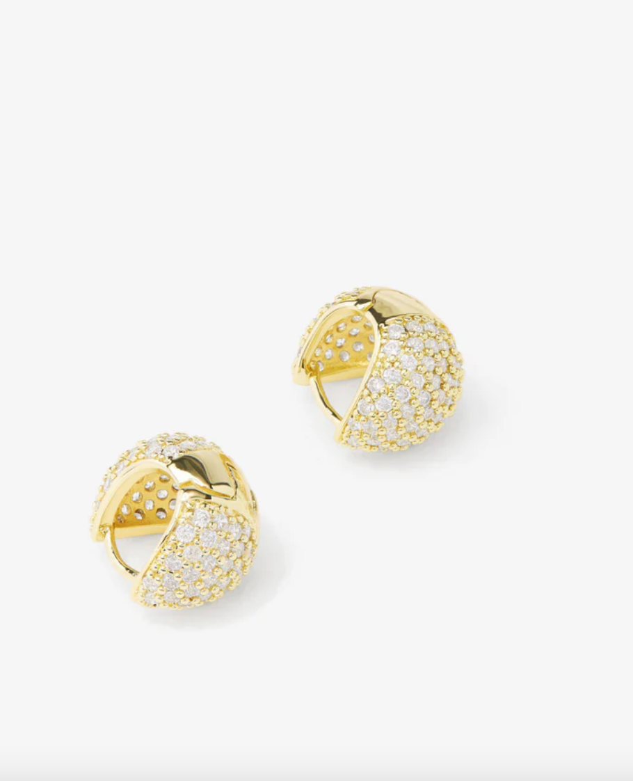 Lil Norah Pave Earrings - Gold