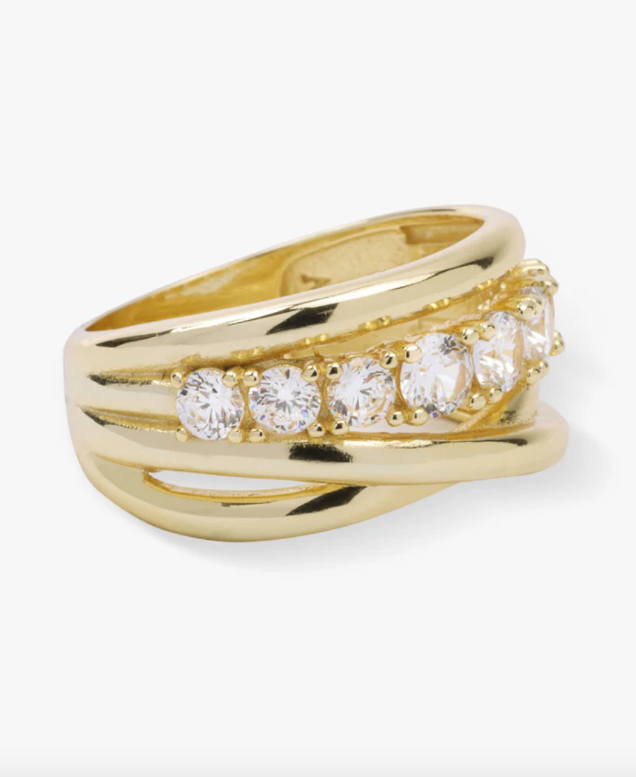 "Oh She Fancy" Stacked Diamond Ring - Gold