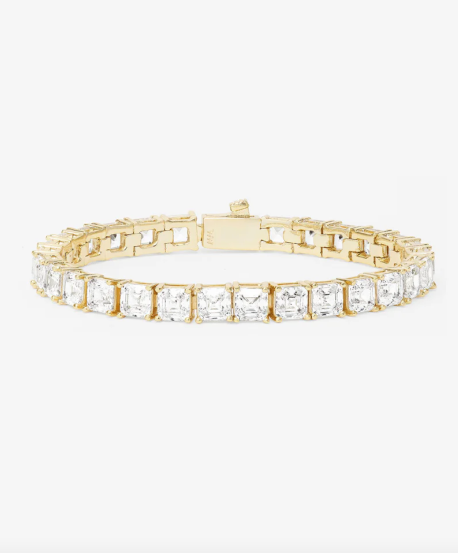 The Queen's Tennis Bracelet - Gold|White Diamondettes
