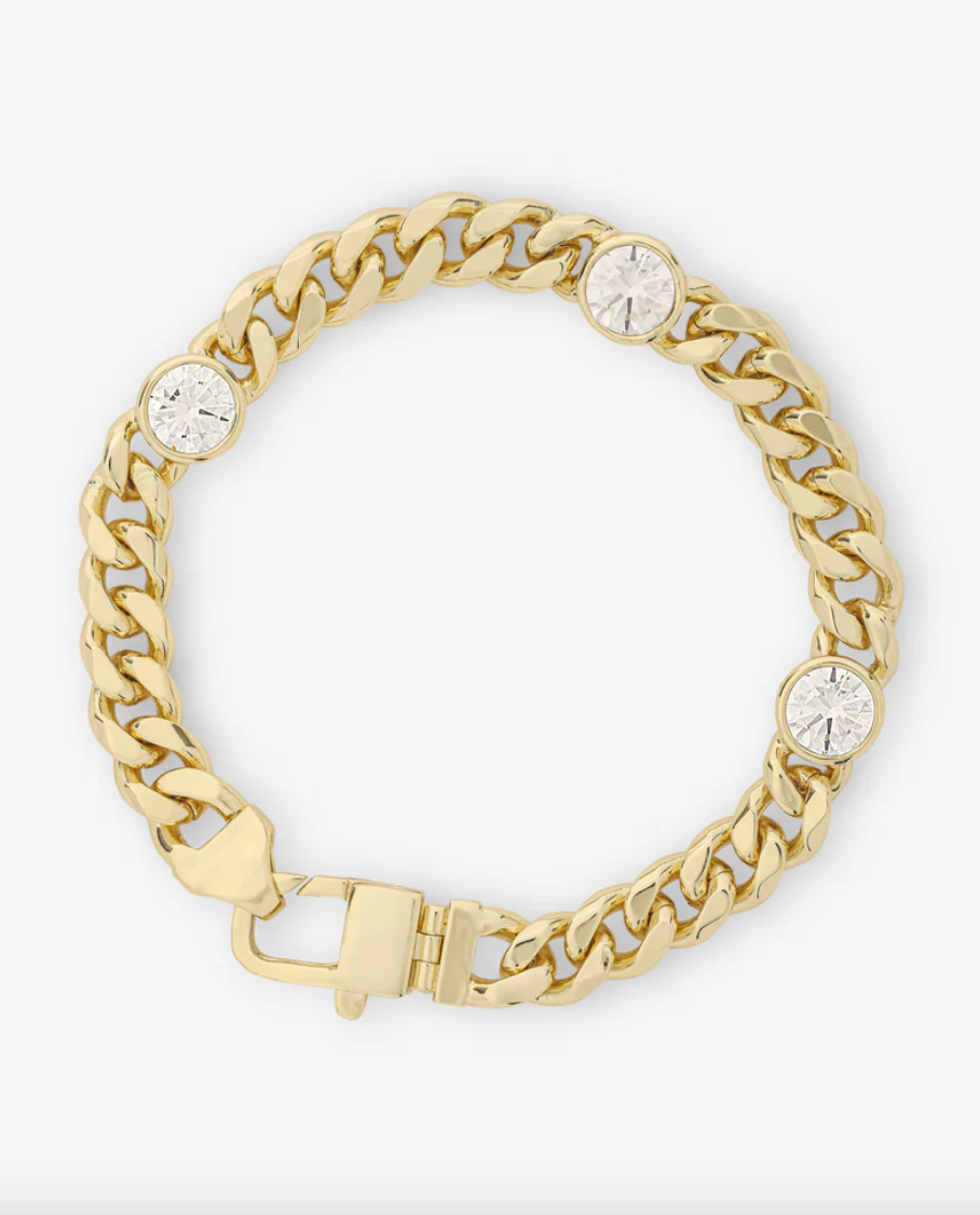 Julian Triple Diamond Bracelet - Gold/White Diamondettes