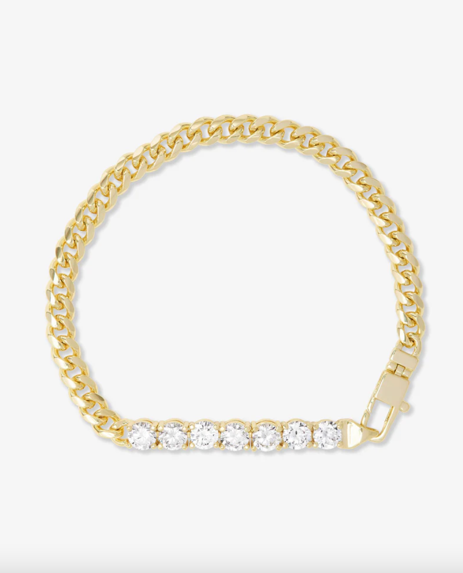 Baby Julian Loves Diamonds Bracelet - Gold/White Diamondettes