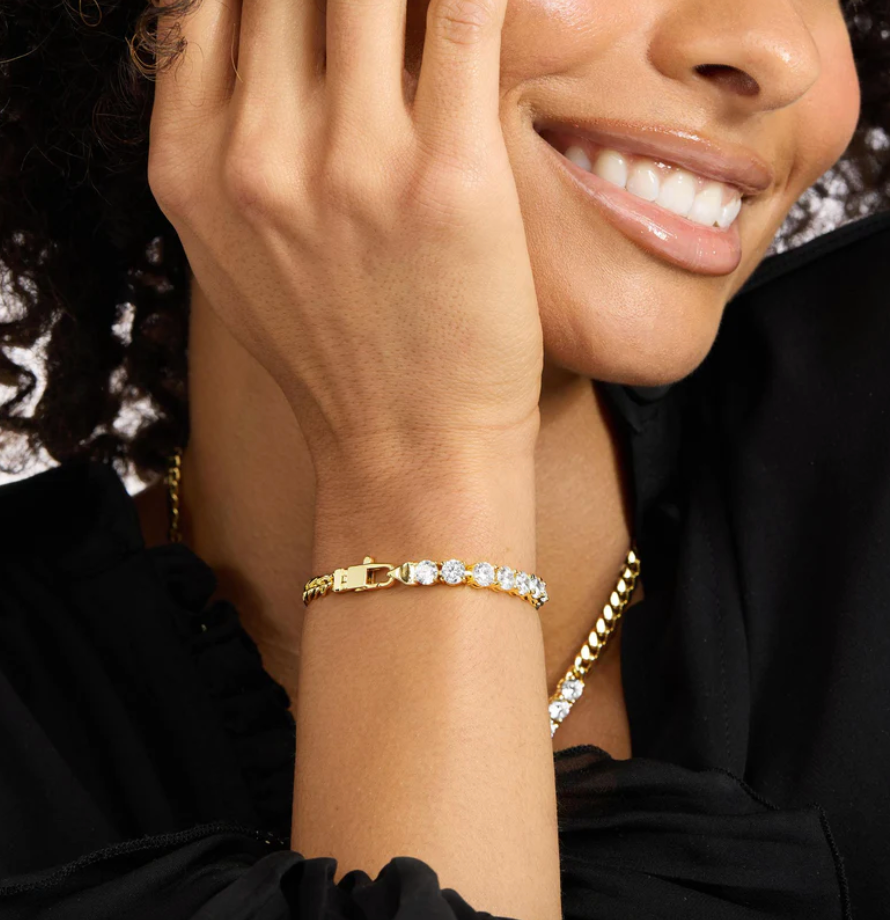 Baby Julian Loves Diamonds Bracelet - Gold/White Diamondettes