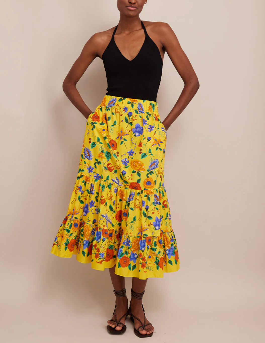 Chase Skirt - Flora Scarf Yellow