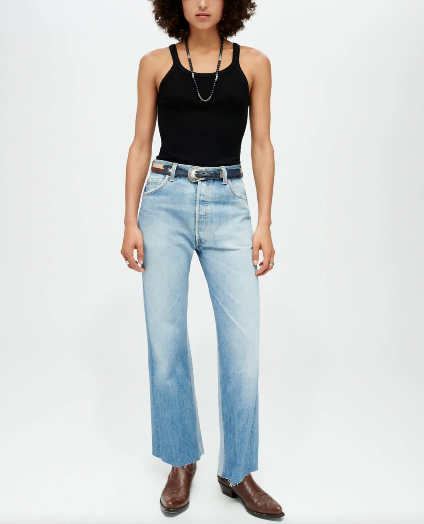 High Rise Wide Leg Crop - Indigo