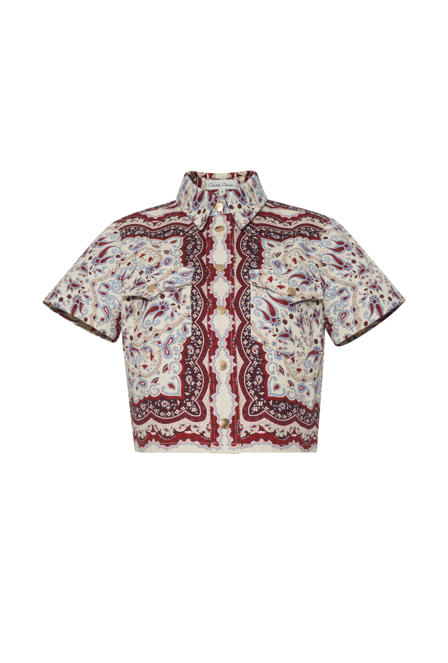 Paro Top - Paisley Scarf Ivory