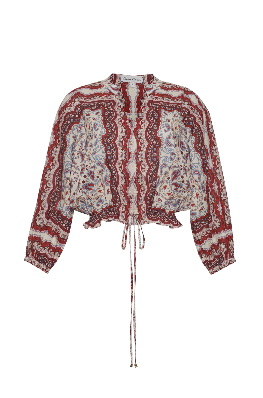 Perrin Top - Paisley Scarf Ivory